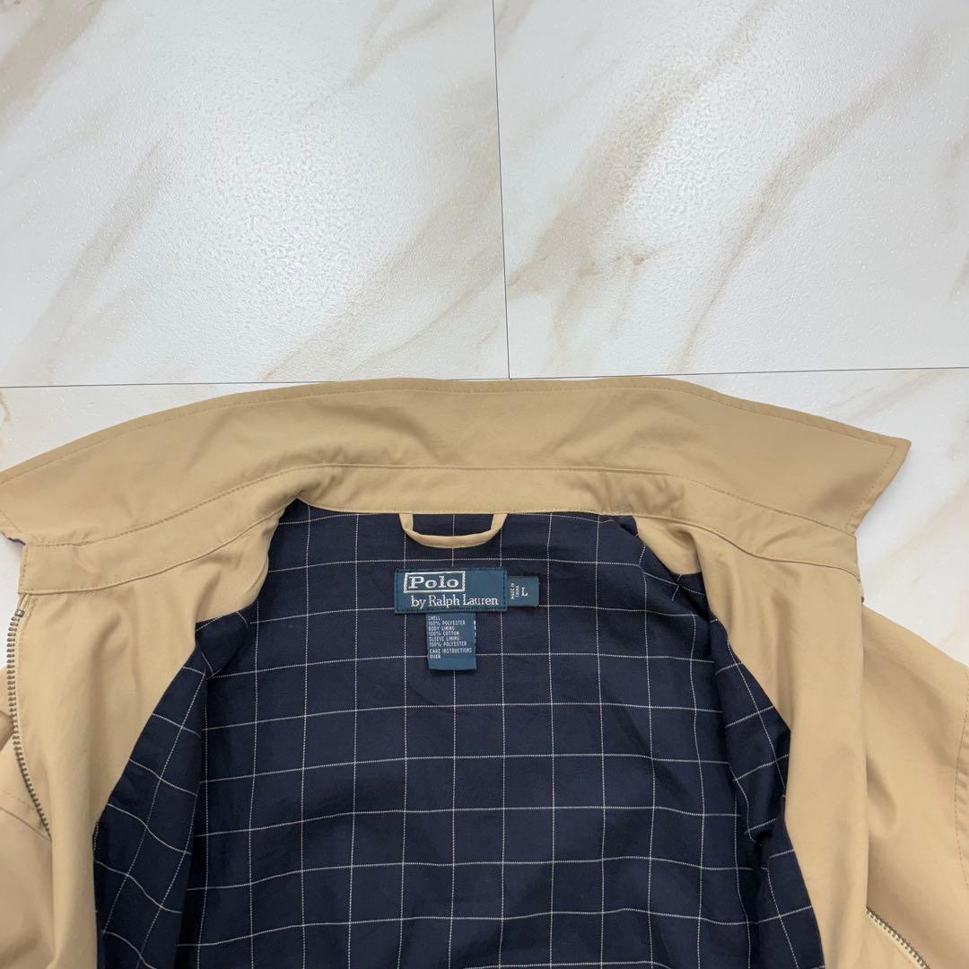 美品✨ポロ ラルフローレン スイングトップ 黒ポニー刺繍 ベージュ L