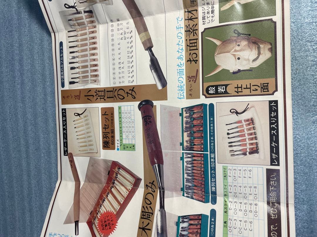 彫刻刀セット 伝統的な面デザイン　道