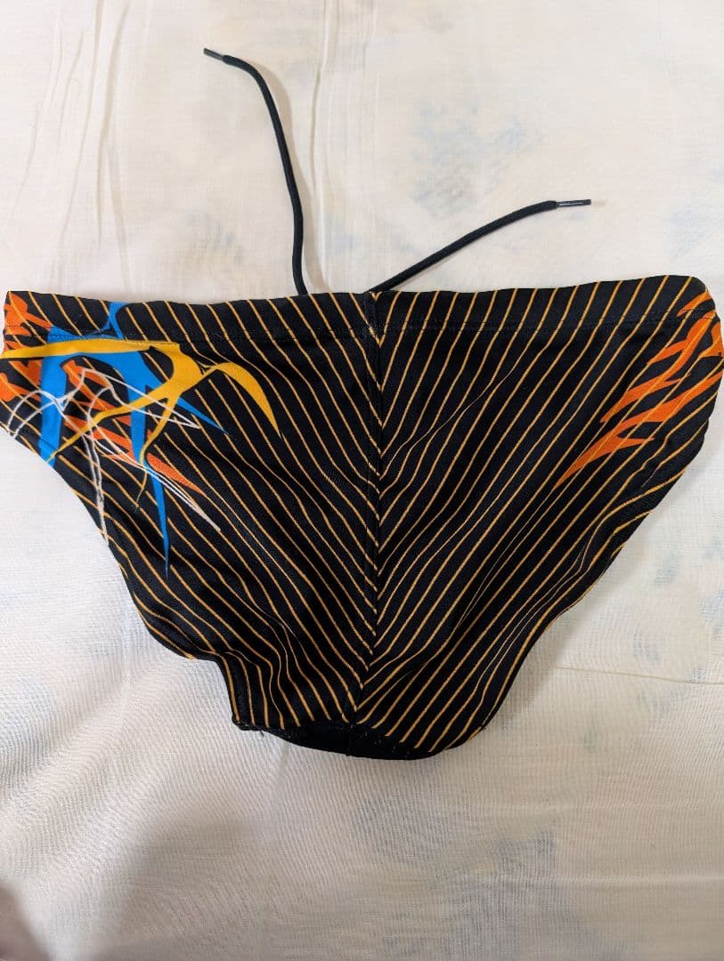 アシックス 競泳水着（競パン） AM3067 黒/オレンジ/青