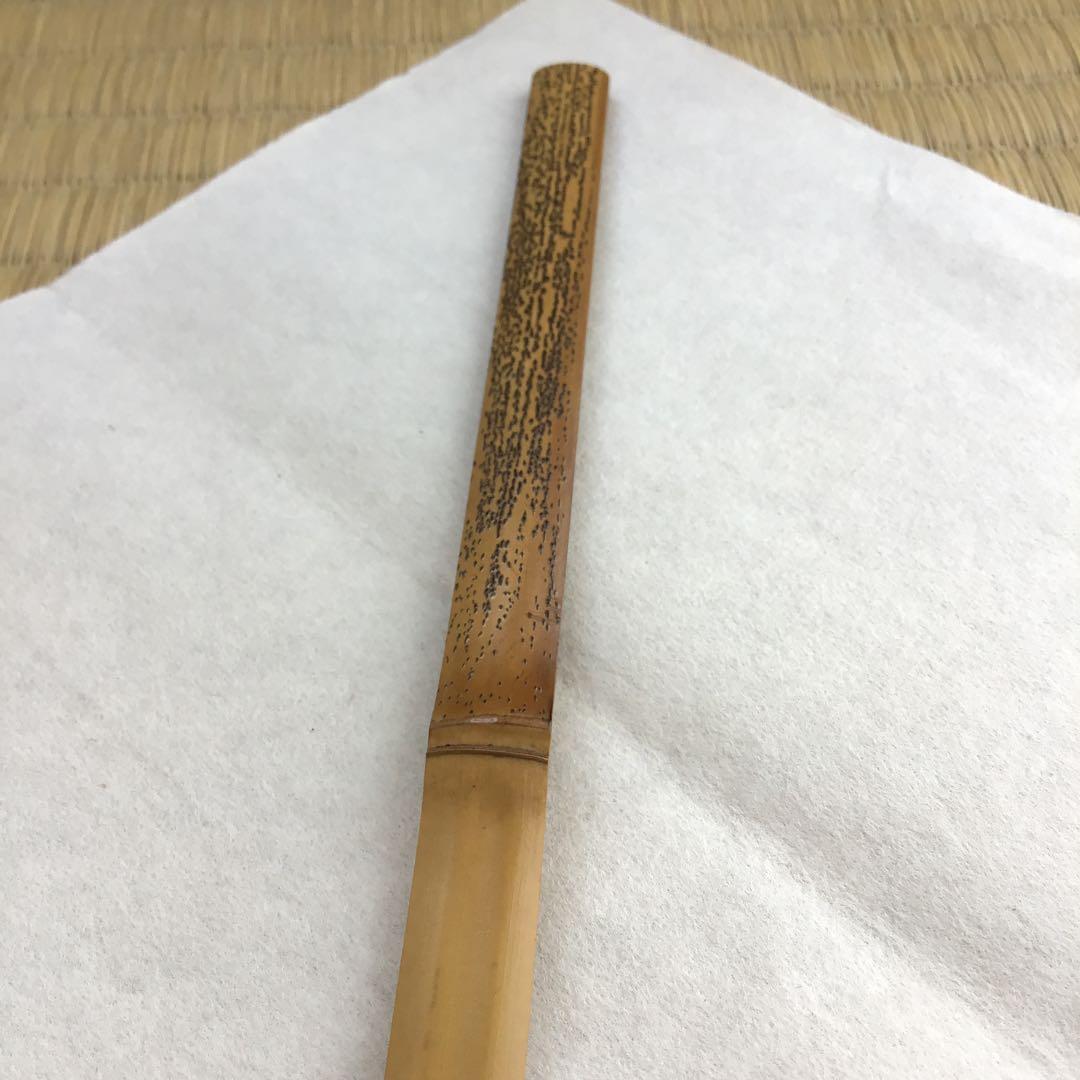 茶道具　茶杓　銘:左近楼•右近橘　松尾流九代半古斎作•書付　共筒　共箱S46CS