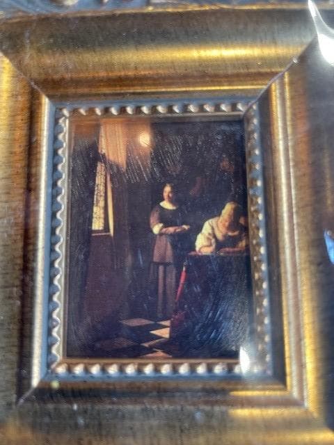 手紙を書く婦人　ミニ絵画