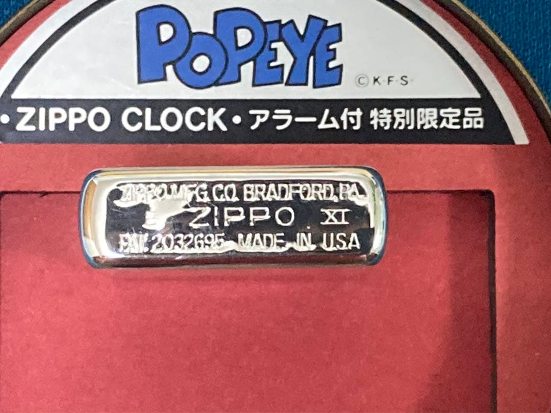 zippo ポパイ 時計　稼働中 。分解掃除済み
