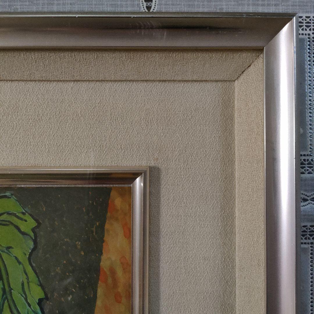 梅本杜丘(日本美術院院友)　肉筆日本画『ほほずき』共シール　直筆サイン＆落款入り