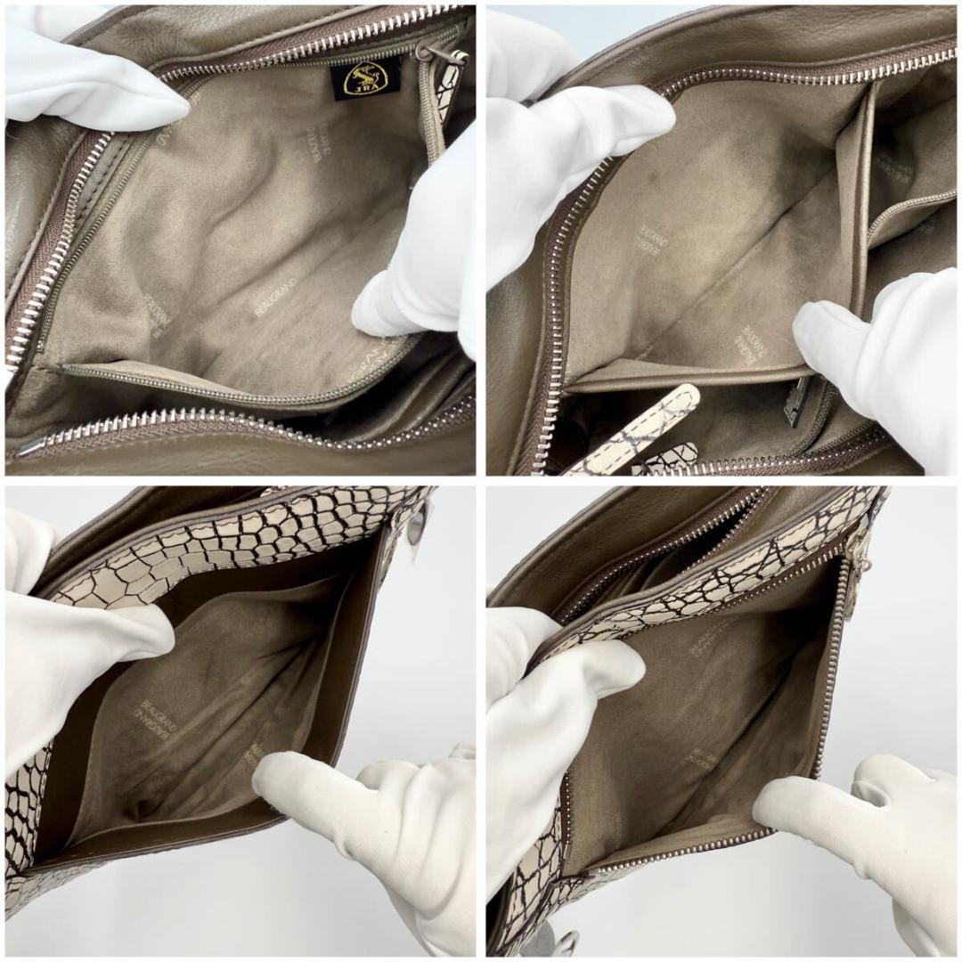 美品 ボーグラン クロコダイル 目地染め ハンドバッグ ショルダー JRA認定