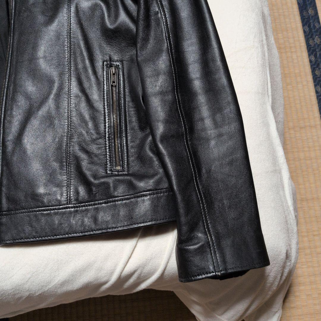 美品！羊革！ブラックレザーシングルライダースジャケット　リュウグーレイザース！