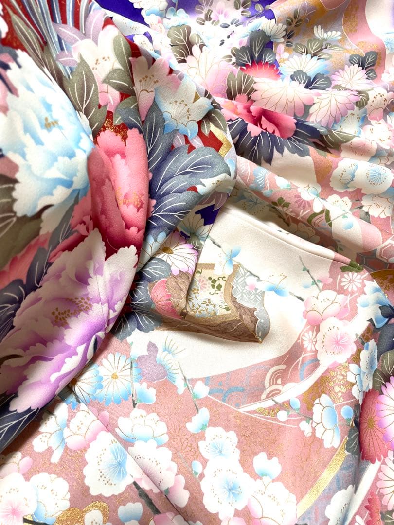 振袖 青紫 束ね熨斗