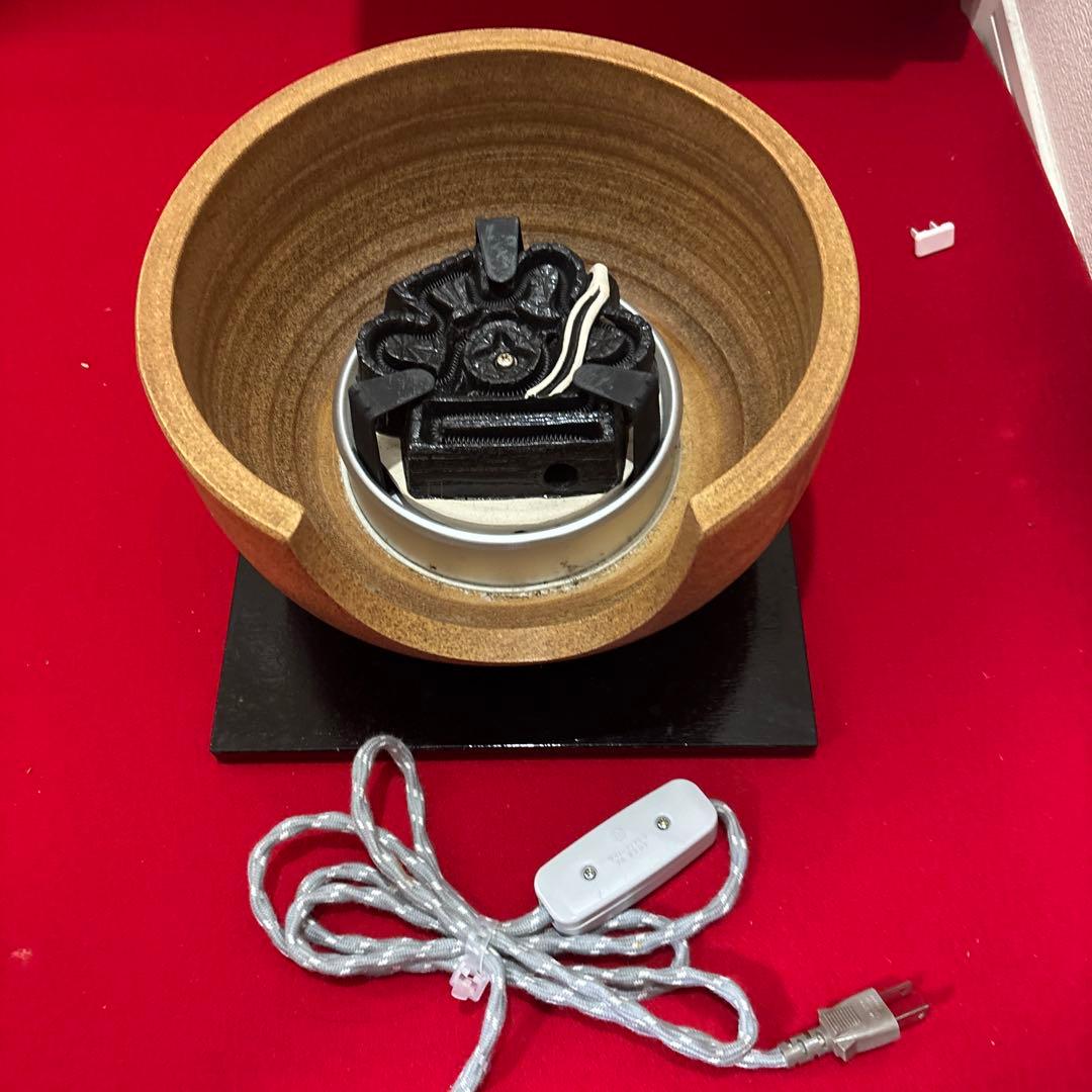 電気式茶道具 陶器製 丸型 茶色野野田風炉型電熱器