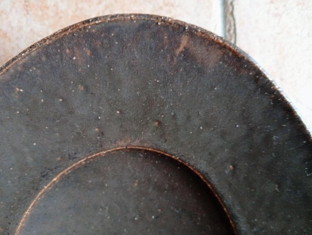 林拓児 黒釉 楕円皿 大＋小鉢 ２点セット