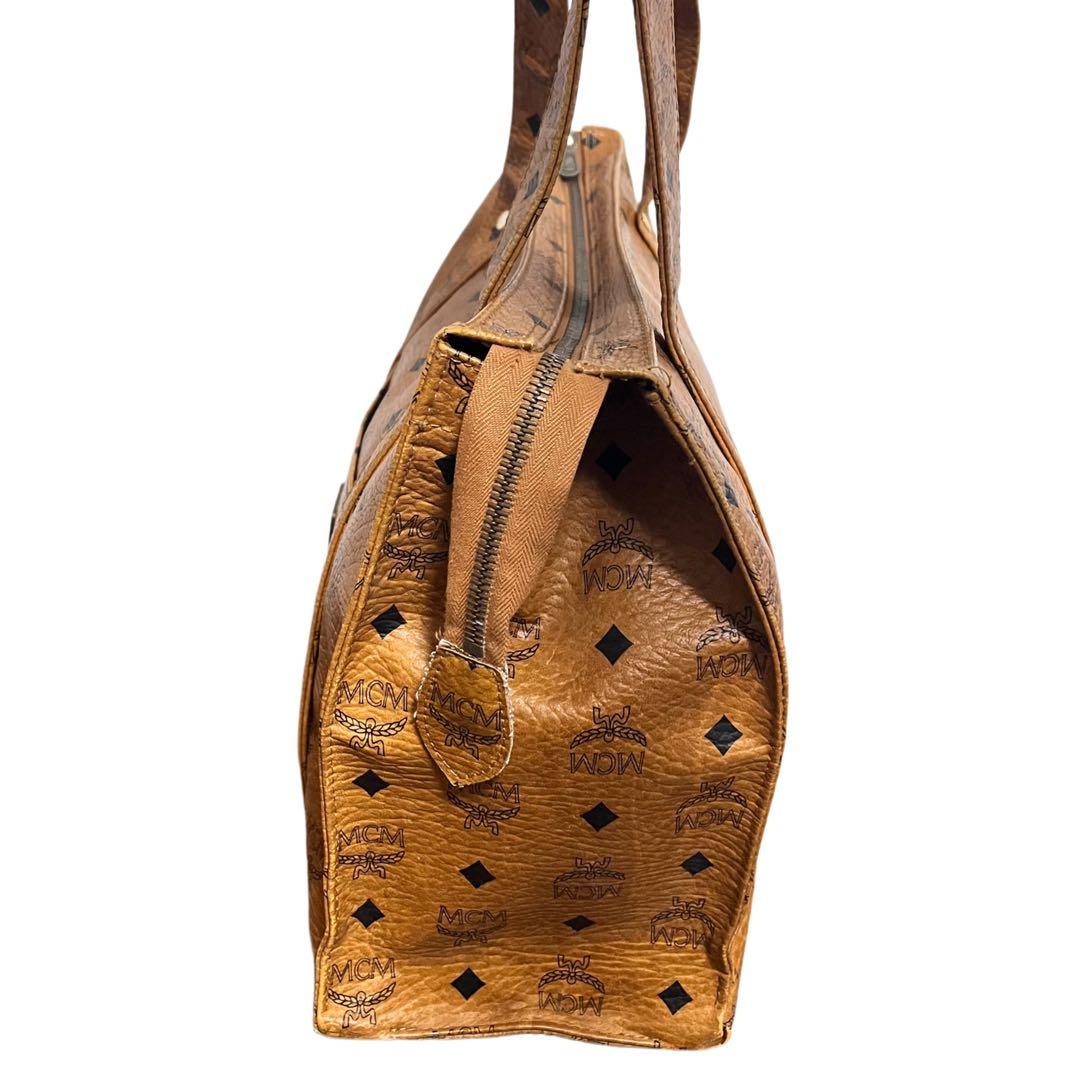MCM トートバッグ　ヴィセトス柄　レザー　肩がけ　茶　ブラウン