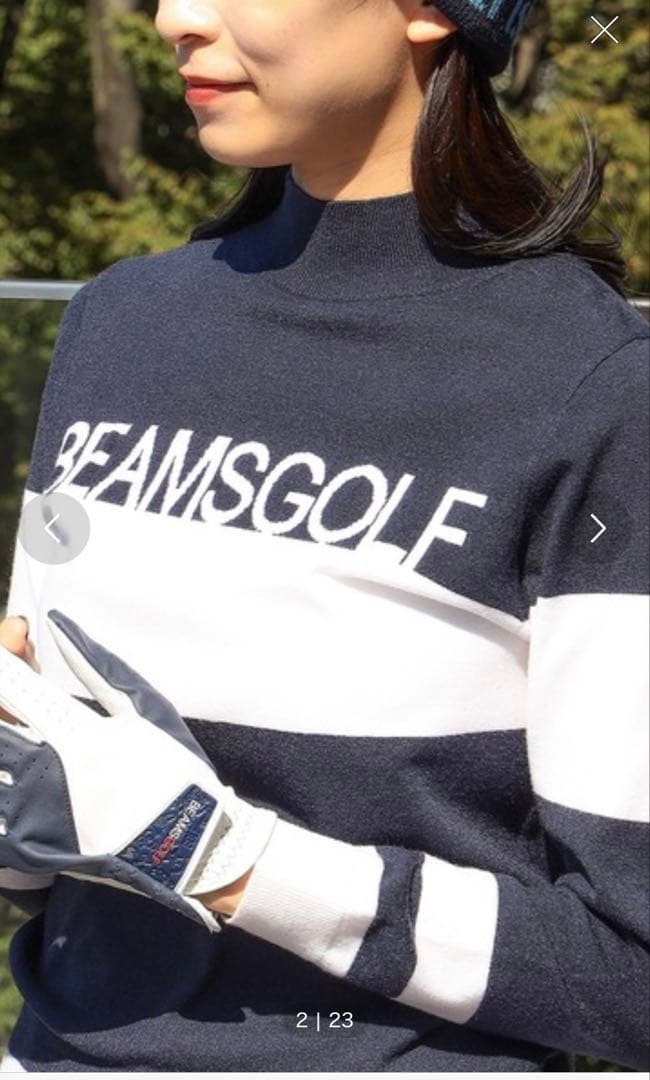 【一度のみ使用・極美品】BEAMS GOLF ニット　モックネック　Lサイズ