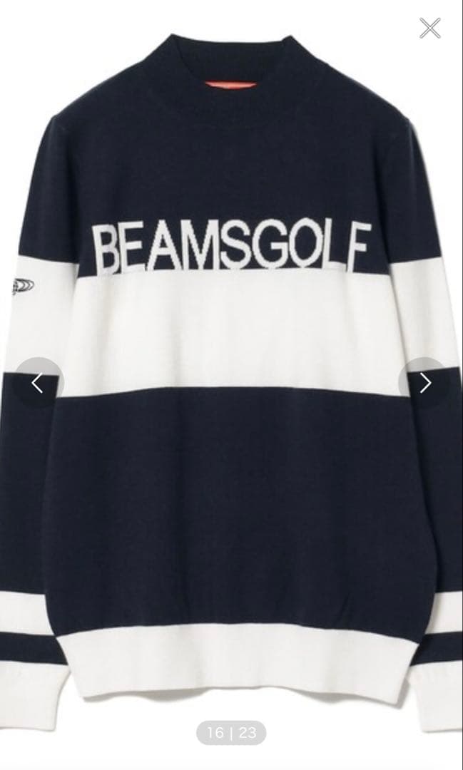 【一度のみ使用・極美品】BEAMS GOLF ニット　モックネック　Lサイズ