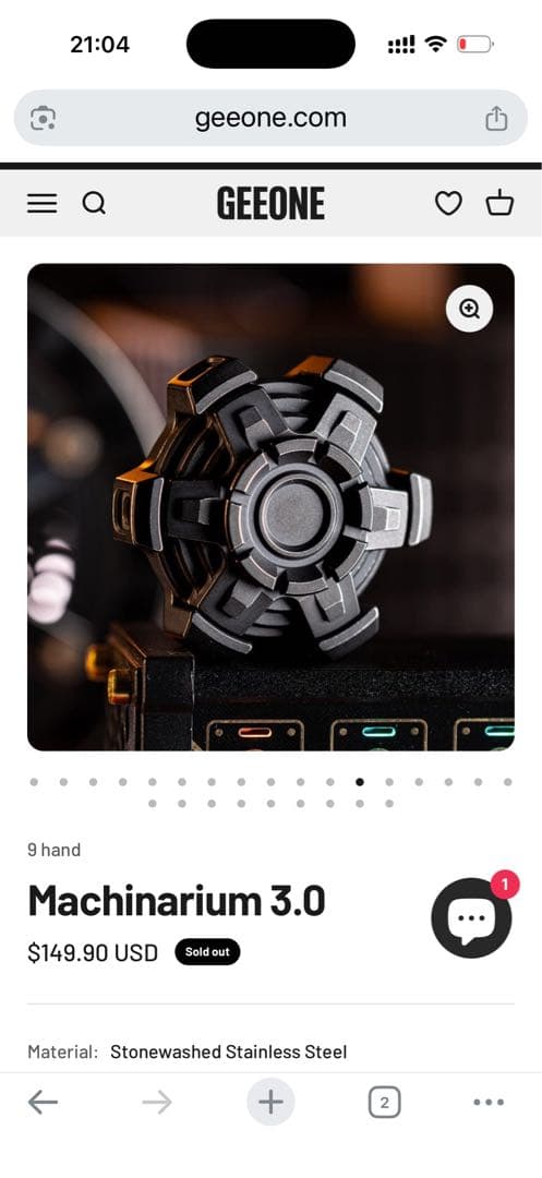 「正規品」9hand 音叉ハンドスピナー　フィジェットトイ　EDC SS製絶版