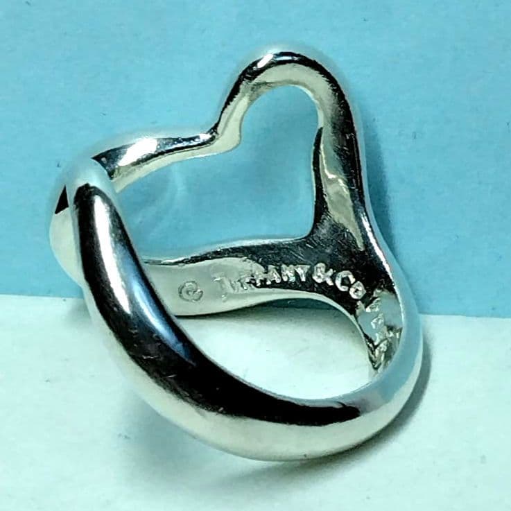 ティファニーオープンハートリング　16号　新品仕上げ　無傷未使用に近い