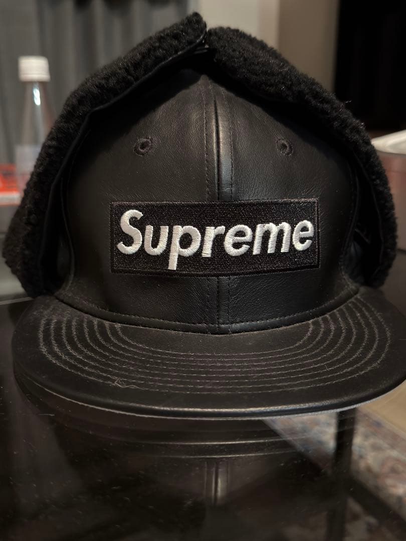 Supreme レザーフライトキャップ supreme