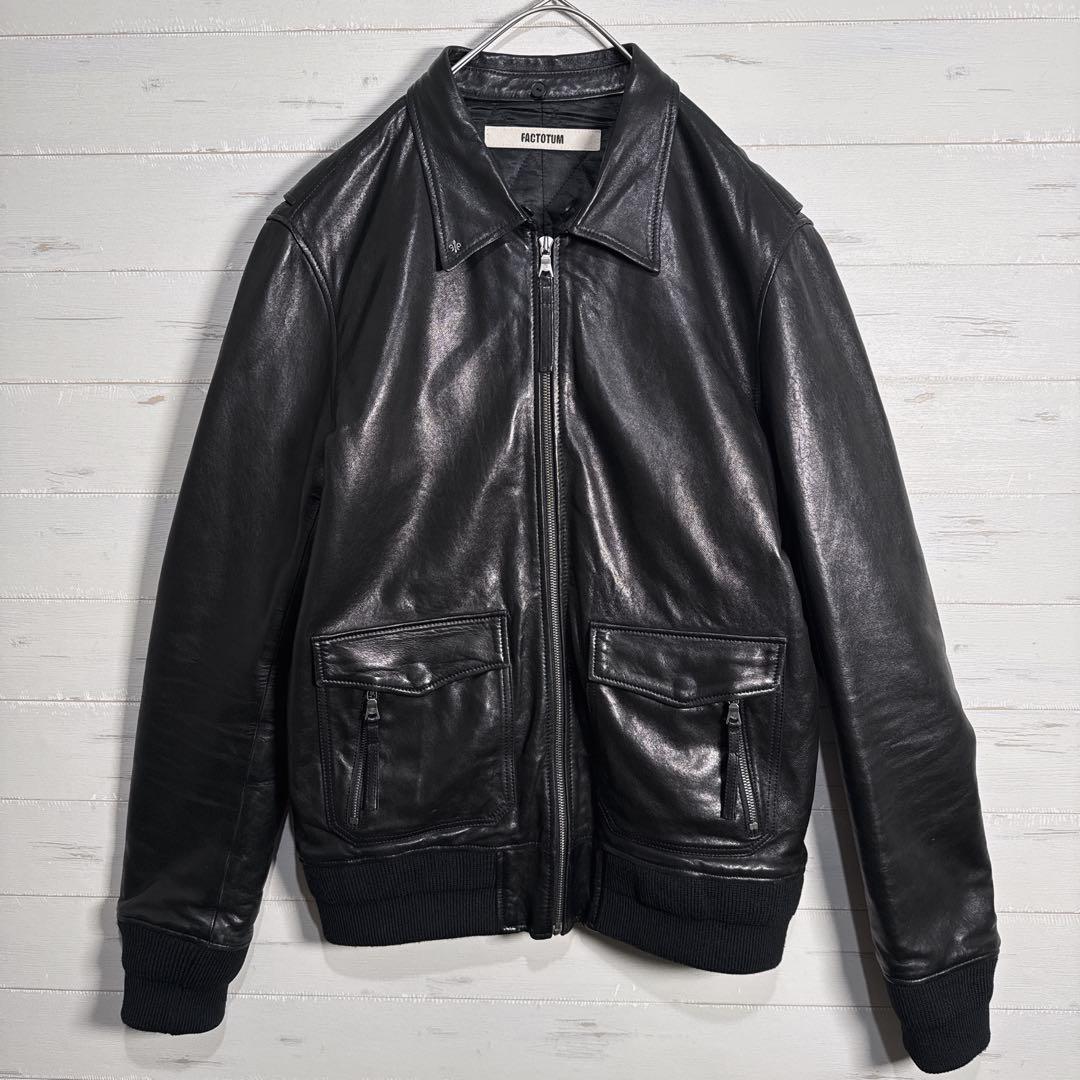 【入手困難】FACTOTUM 白虎刺繍 ボア付き レザージャケット L 本革.