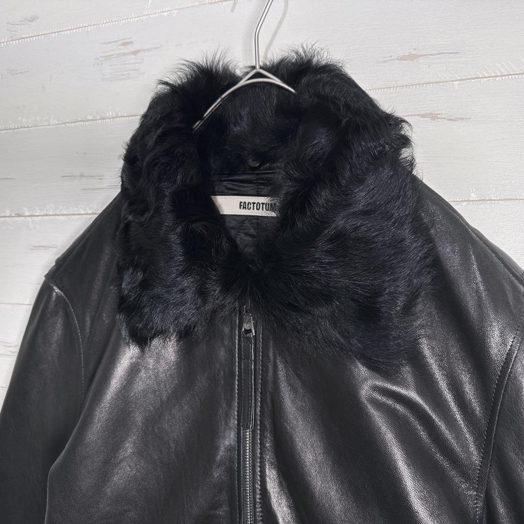 【入手困難】FACTOTUM 白虎刺繍 ボア付き レザージャケット L 本革.