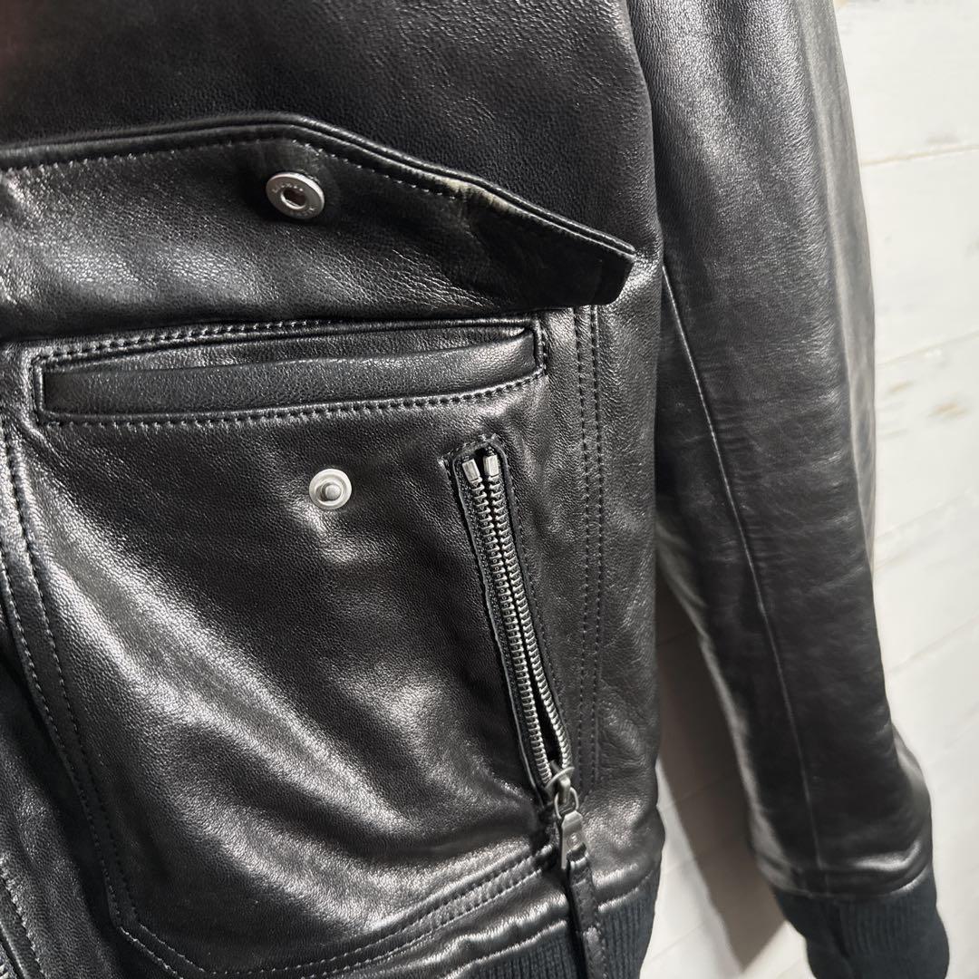 【入手困難】FACTOTUM 白虎刺繍 ボア付き レザージャケット L 本革.