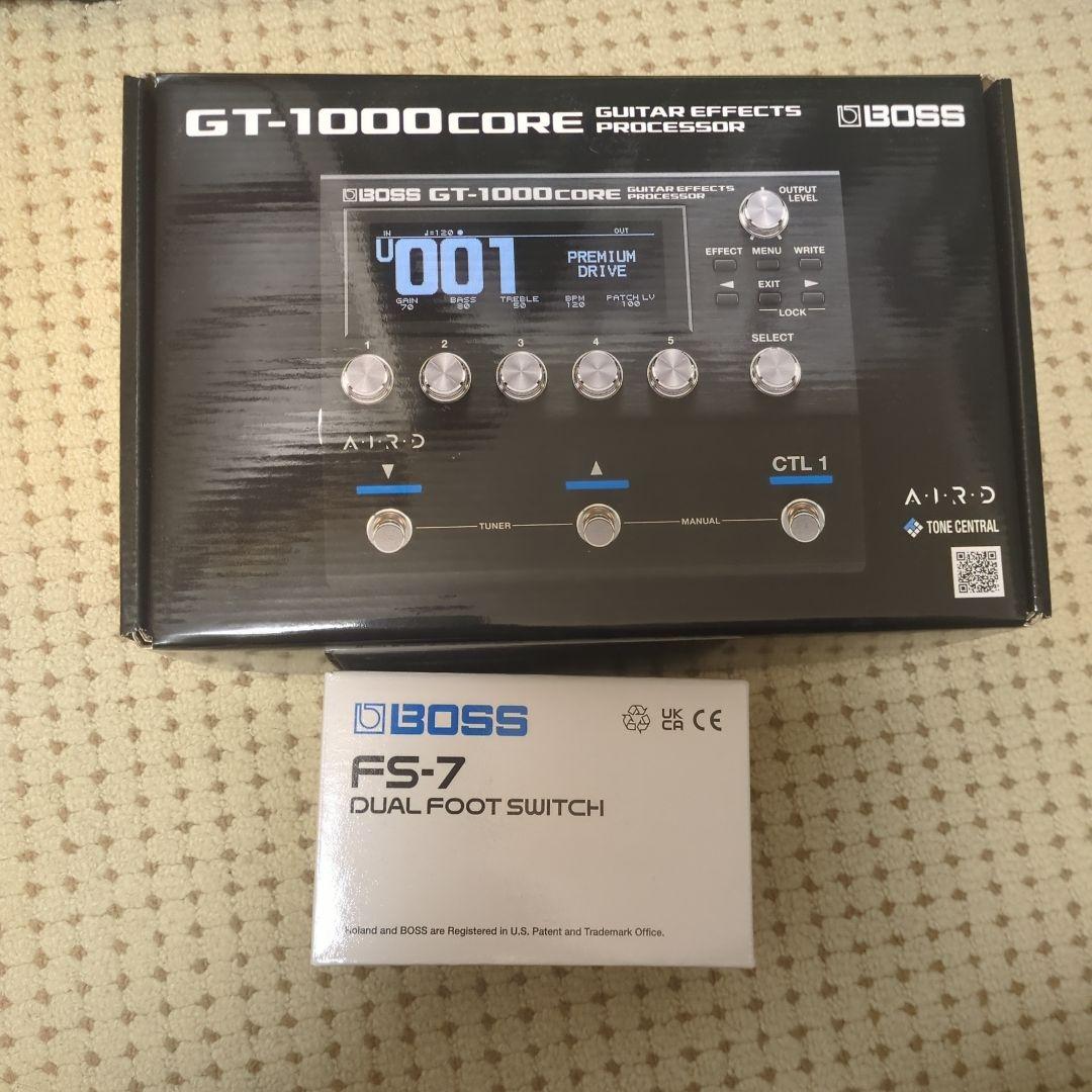 BOSS GT-1000CORE FS-7、ステレオパッチケーブル付き