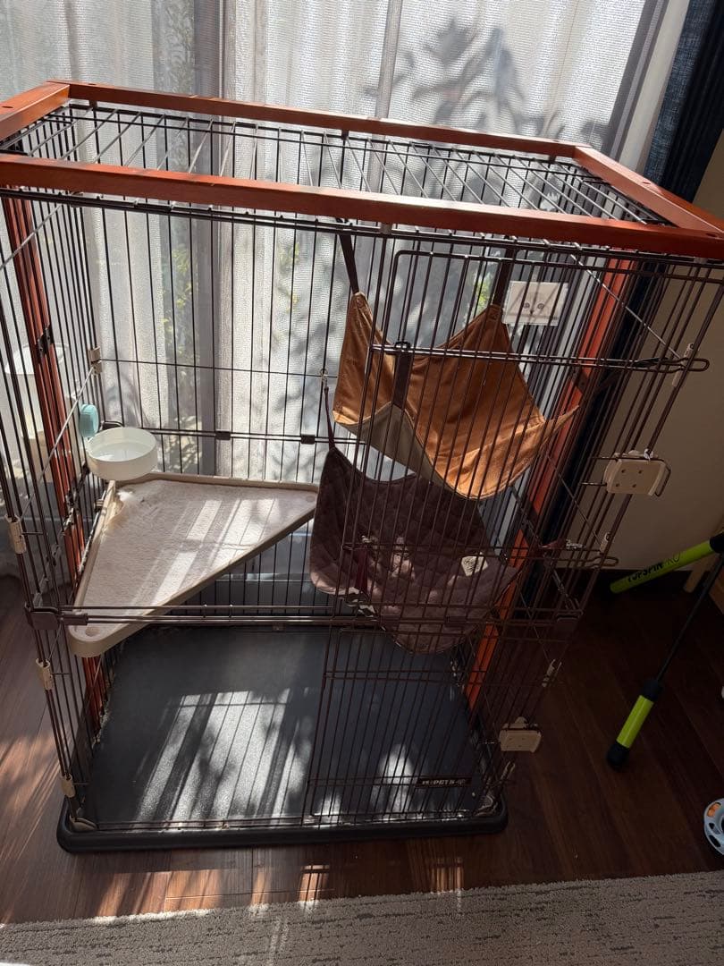 大型キャットケージ ボンビアルコン (Bonbi) ウッドワンサークル2段タイプ