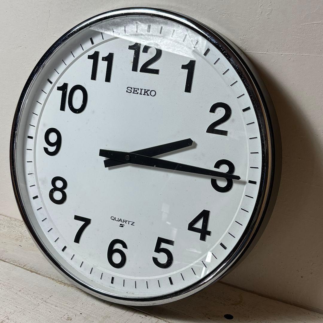 SEIKO 掛時計 クォーツ 学校時計 QE301N 大型直径50cm 動作確認