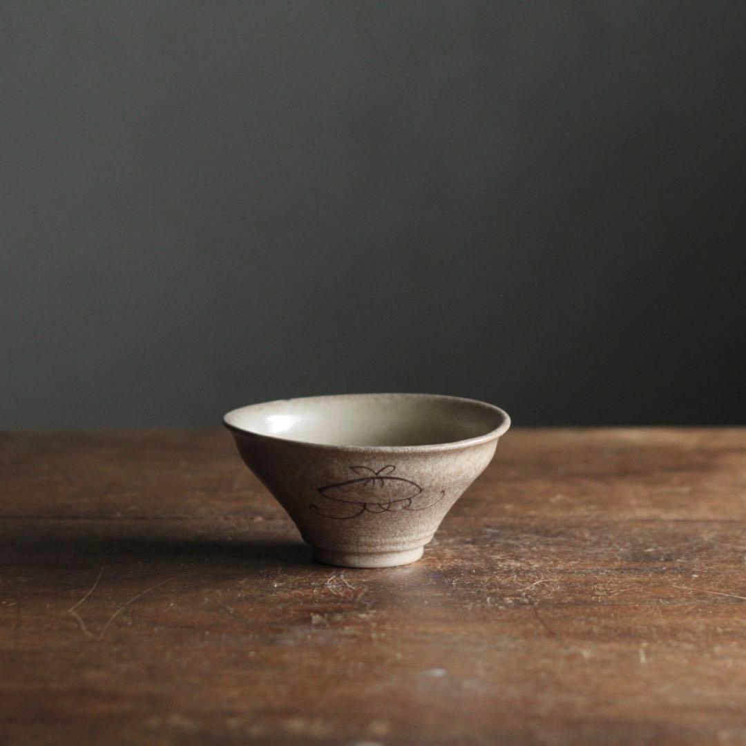 絵瀬戸 大盃 小碗 No.1 再興織部 古道具 アンティーク 古美術
