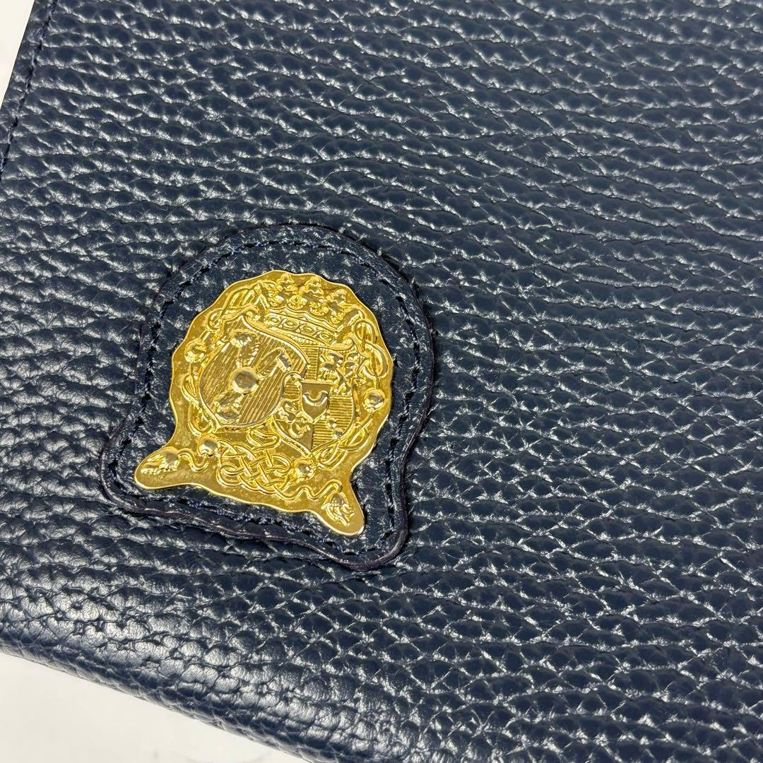 美品　ADMJ 　ポーチ付　ワンショルダーバッグ　ネイビー　ゴールド金具　日本製