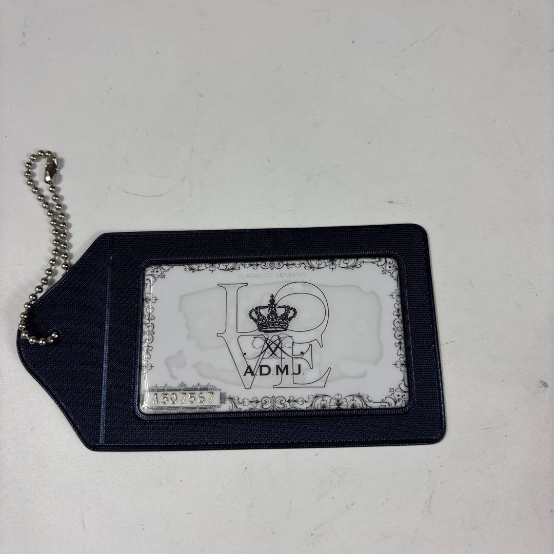 美品　ADMJ 　ポーチ付　ワンショルダーバッグ　ネイビー　ゴールド金具　日本製