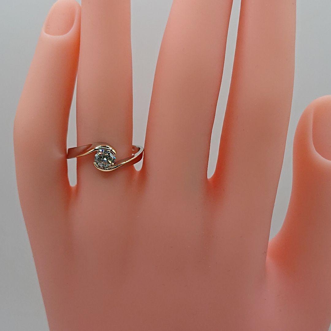 Jazz Singer様エレガント 一粒天然ダイヤモンドリングPt900/K18