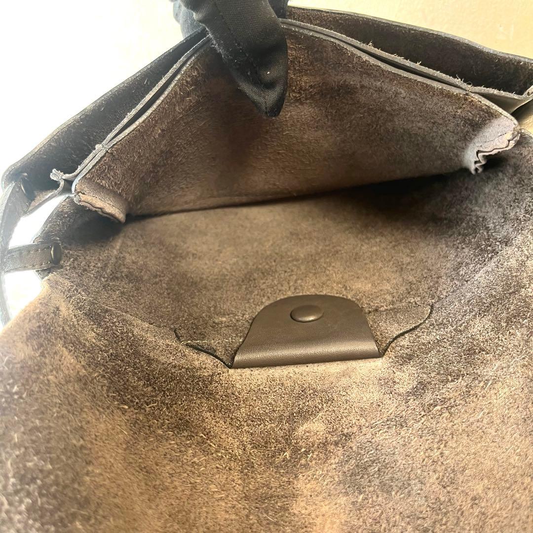 JURGEN LEHL ヨーガンレール レザー ショルダーバッグ　ダークグレー