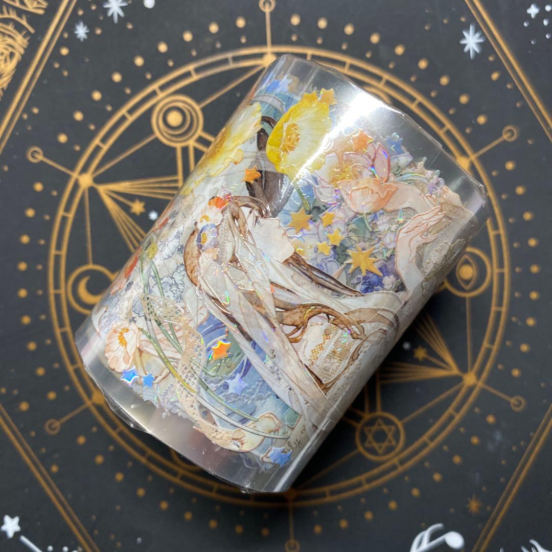 【J】海外　10m巻　貝殻光マスキングテープ　人物系/装飾系