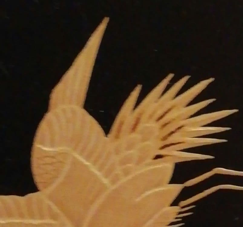 庄次作　真塗　鶴　蒔絵　香合　共箱　茶道具