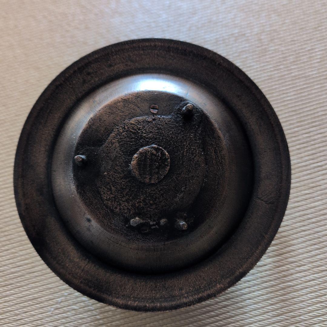 銅色丸型真鍮瓶？ 固定式取っ手付き