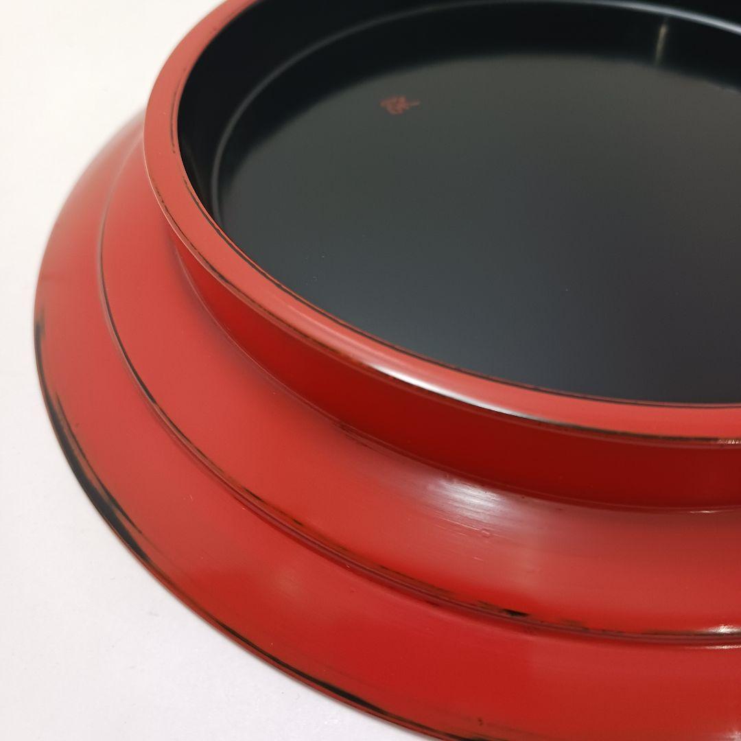 専用Y2718-11 三代 村瀬治兵衛 朱漆 高杯盆 菓子皿 直径18㎝　Z