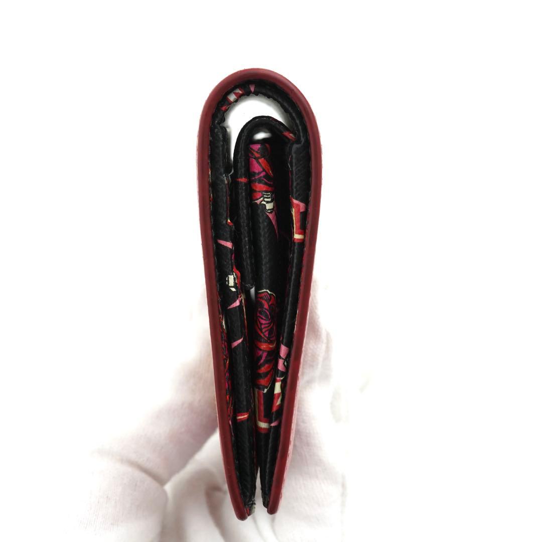 ✨未使用展示品・箱保証書付き✨　PRADA ミニ財布　サフィアーノ　バラ　花柄