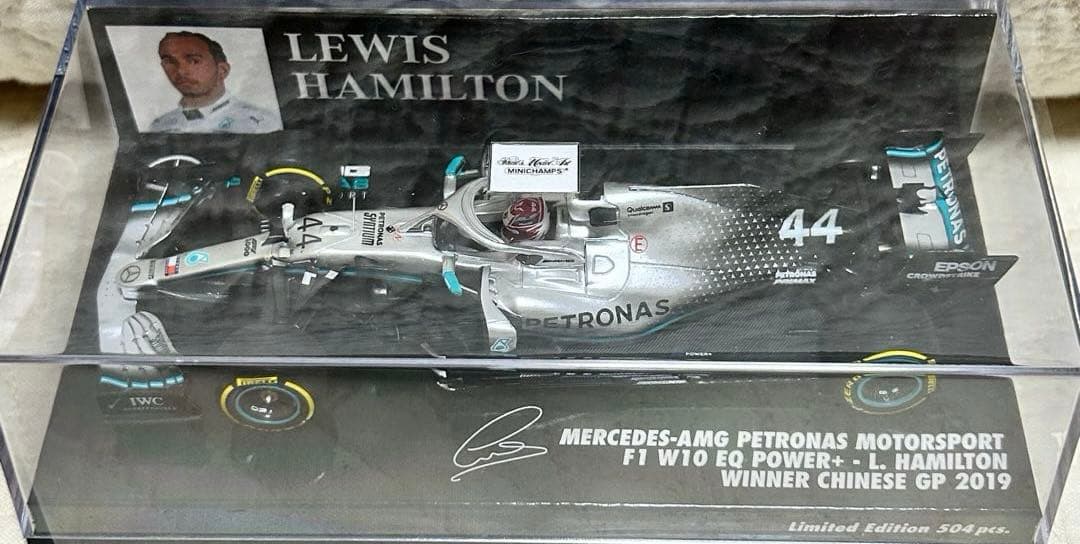 ミニチャンプス 1/43 メルセデス W10 ハミルトン2019年 中国GP優勝