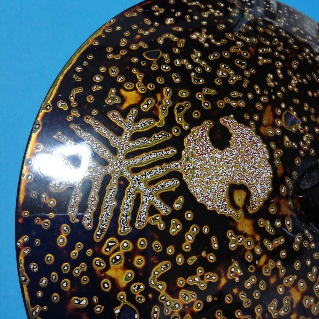 若狭塗　金箔に貝の螺鈿細工　木製の菓子鉢　漆塗り