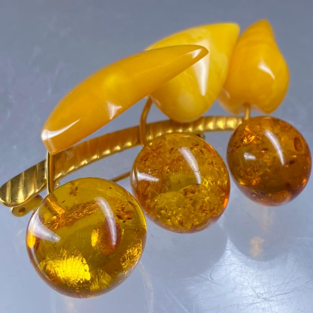 本蝋琥珀　特大ブローチ等　3点　41g 東な7-0315☆2F