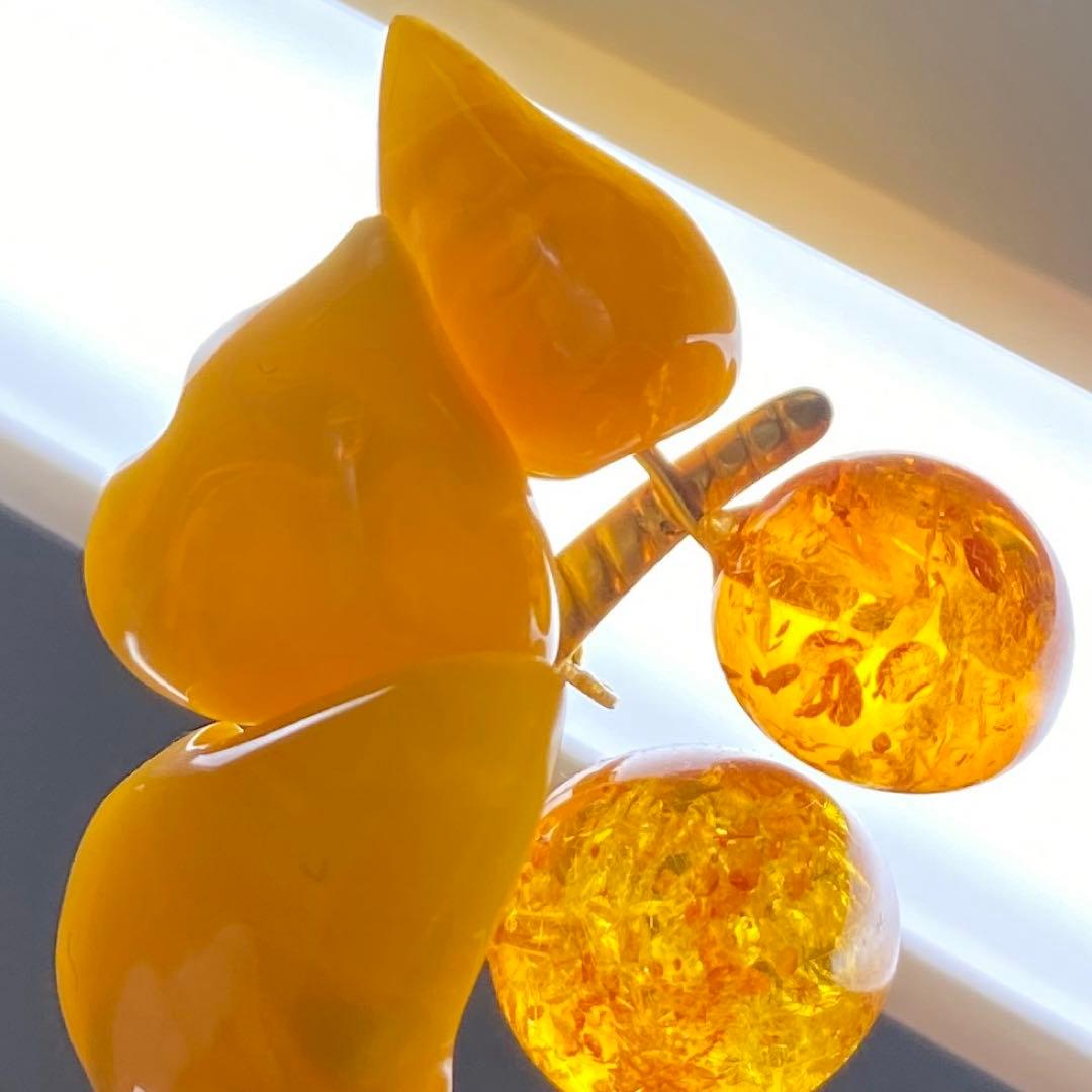 本蝋琥珀　特大ブローチ等　3点　41g 東な7-0315☆2F