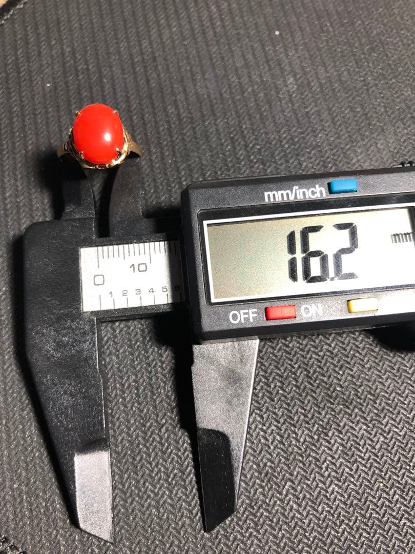 天然　珊瑚　リング　指輪　k18 高知サンゴ工房