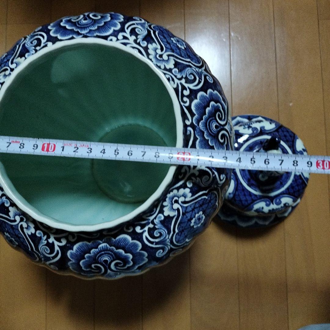 デルフトブルー ジンジャー；ロイヤルスフィンクスのフ−ドック壷、花柄の壷