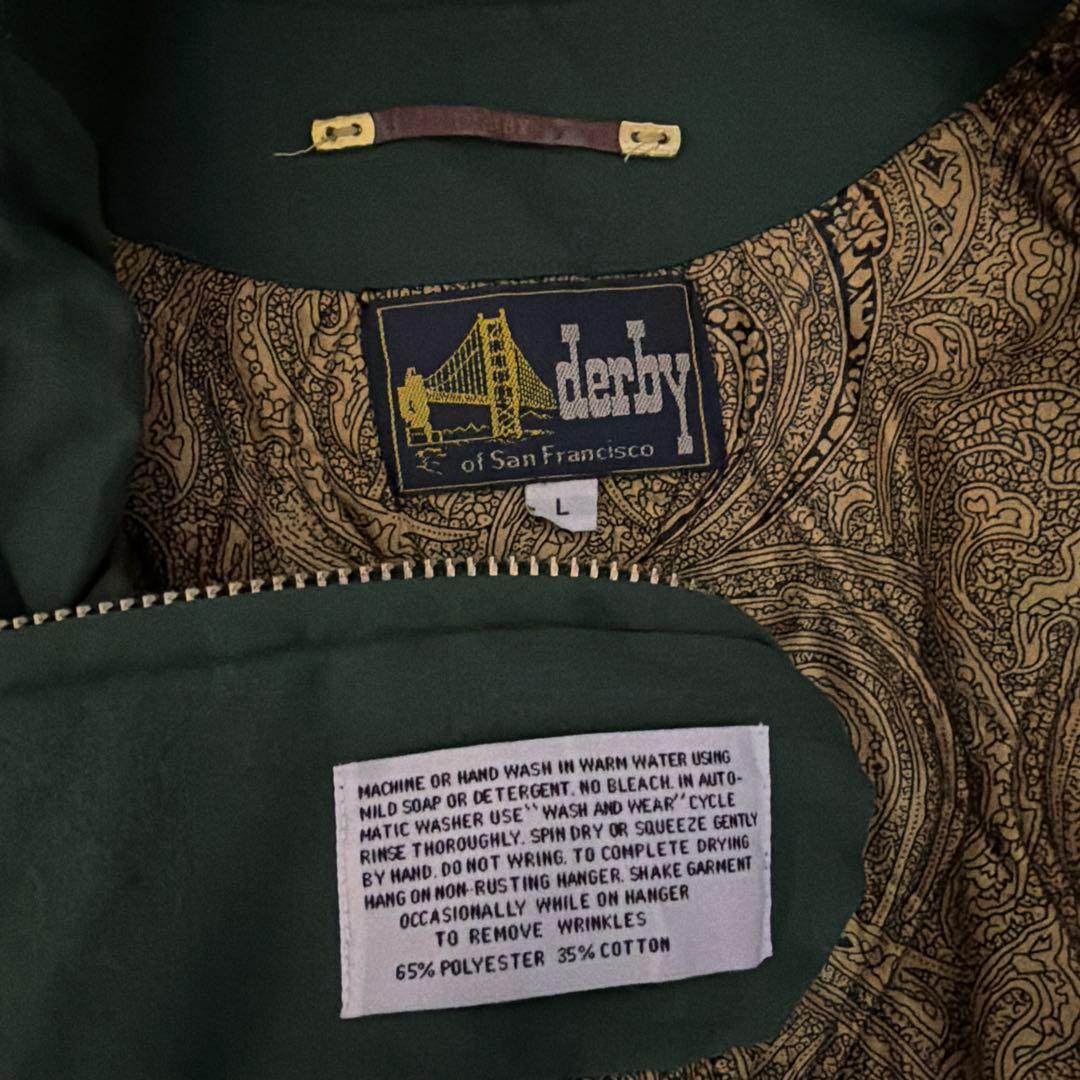 derby of san francisco ダービー ジャケット L グリーン