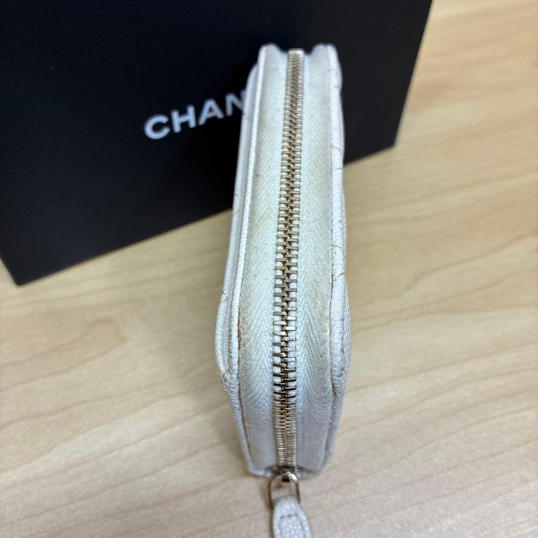 シャネル　ケース　カードケース　キャビアスキン　ココマーク