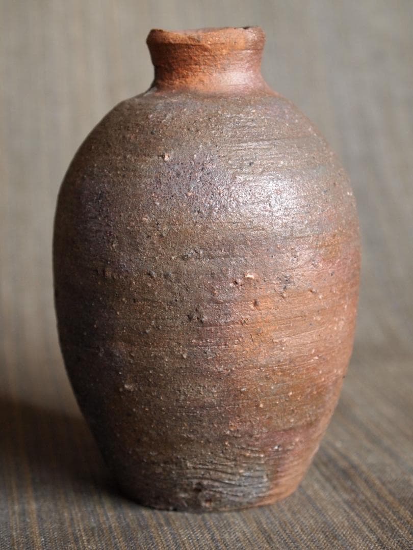 希少作★前嶋　五一郎【義弟：原田拾六】★備前≪窯変≫徳利★共箱