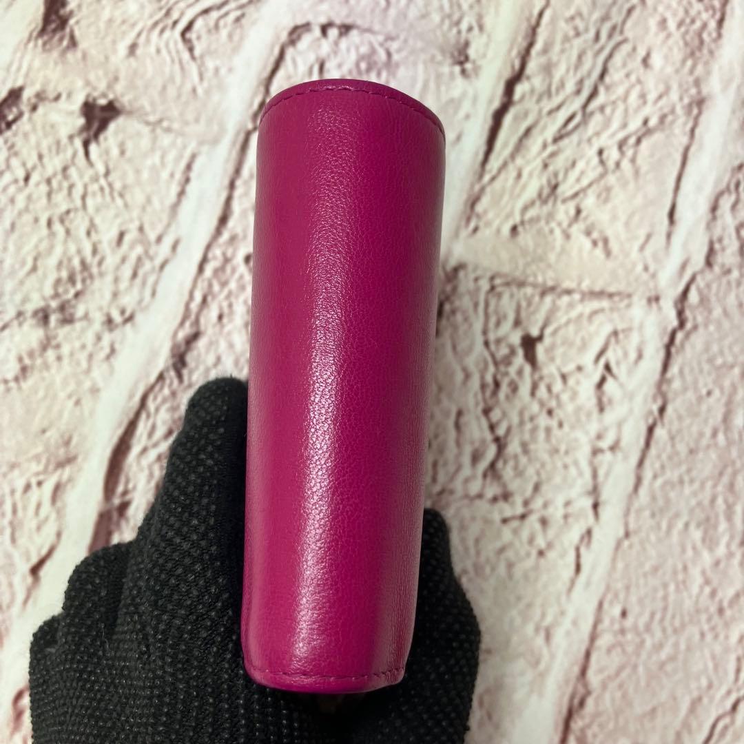 美品✨シャネル ココマーク 三つ折り財布 エンボス ステッチ レザー 正規品