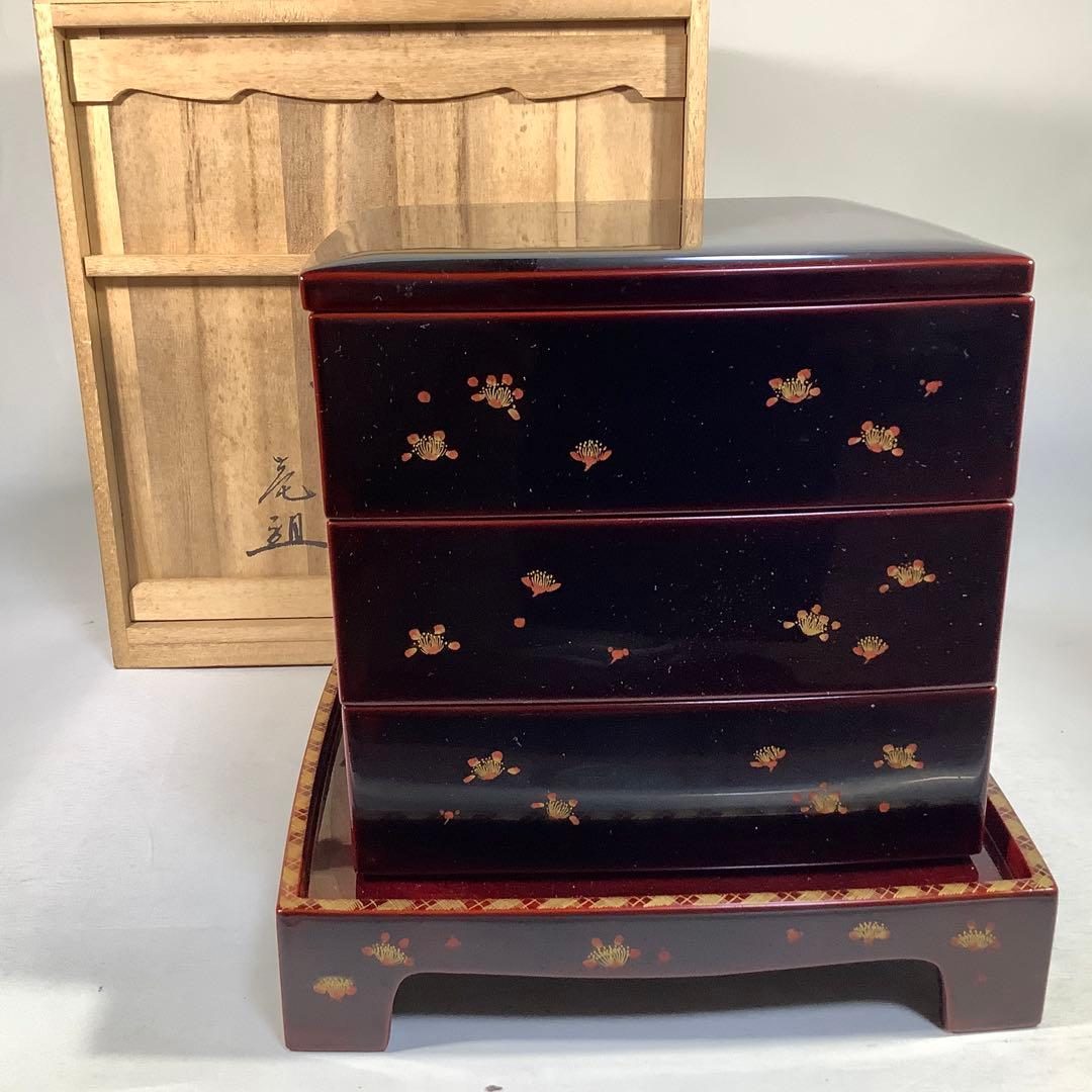 輪島塗　重箱　三段重　漆器　茶道具　送料無料