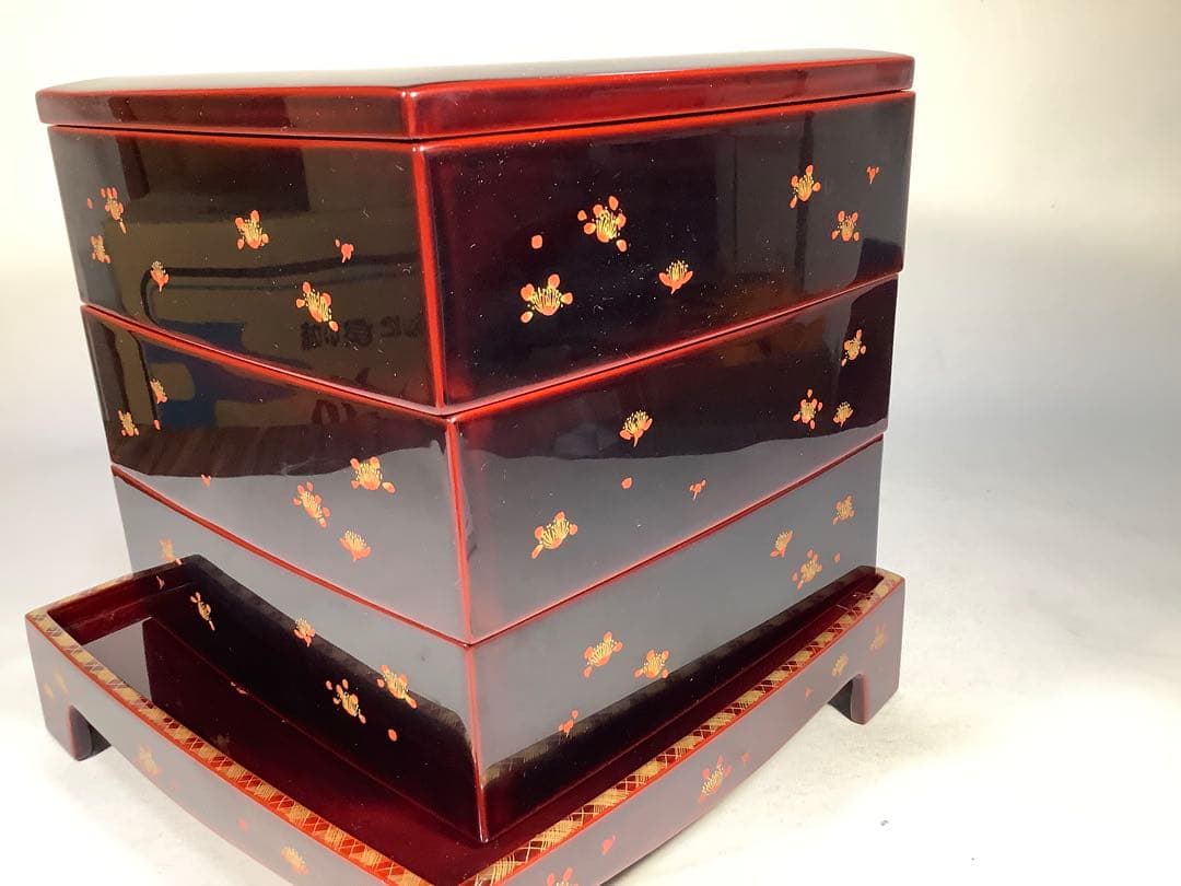 輪島塗　重箱　三段重　漆器　茶道具　送料無料