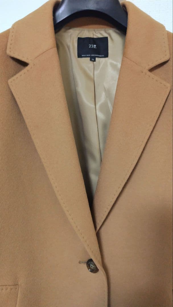 【新品未使用タグ付】23区　ウールカシミヤチェスターコート キャメルSサイズ