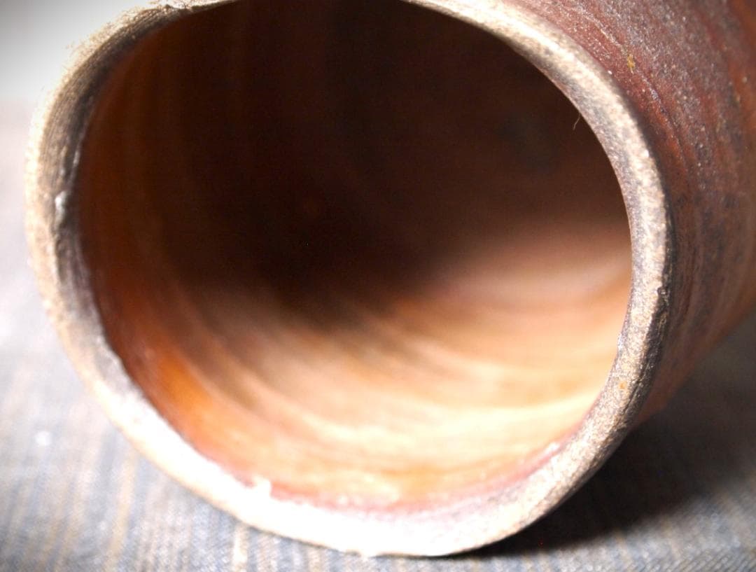 希少作★中村六郎【師：金重陶陽】★備前湯のみ★共箱・布