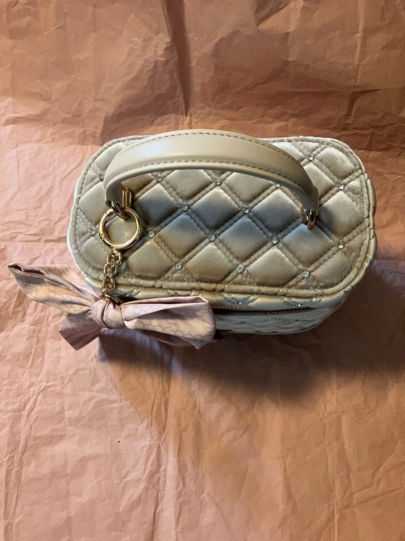 2WAY リボンチャームキルティングバニティバッグ　RANDA ピンク