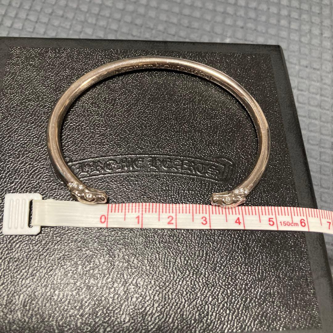 クロムハーツダブルドッグ パヴェダイヤモンドバングルシルバー925